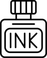 Ink Bottle Line Icon Design vector