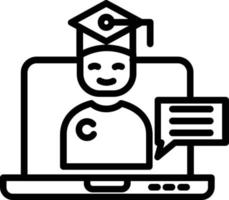Online Course Vector Line Icon
