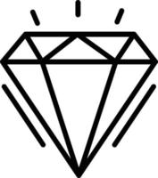 icono de línea de vector de diamante