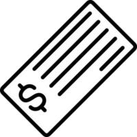 Cheque Vector Line Icon