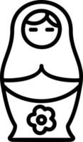 Matryoshka Line Icon Design vector