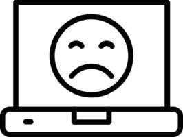 Sad Face Line Icon Design vector