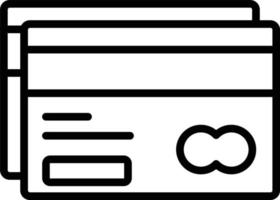 icono de línea de vector de tarjeta de crédito