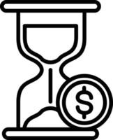 Hourglass Vector Line Icon