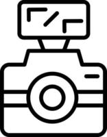 icono de línea de vector de fotografía de cámara