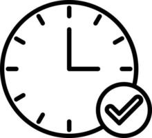 On Time Vector Line Icon