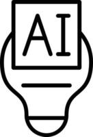 icono de línea de vector de inteligencia artificial