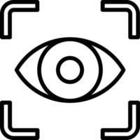 icono de línea de vector de escáner ocular