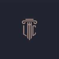 LC initial logo monogram with pillar style design for law firm and justice company vector