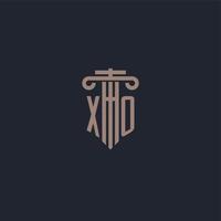 XO initial logo monogram with pillar style design for law firm and justice company vector