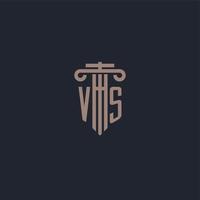 VS initial logo monogram with pillar style design for law firm and justice company vector