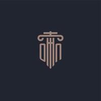 ON initial logo monogram with pillar style design for law firm and justice company vector