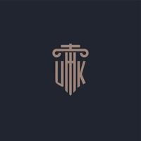 UK initial logo monogram with pillar style design for law firm and justice company vector