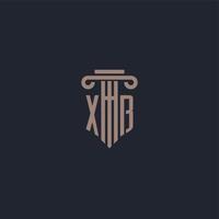 XB initial logo monogram with pillar style design for law firm and justice company vector