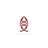 Modern leaf shape Abstract logo design concept element template with a ring. vector