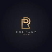 R Golden Color Letter Luxury logo Monogram Icon Template. vector