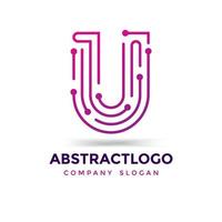 Letter U Creative dots logo, unique point symbol colorful Technology digital U abstract icon monogram. vector