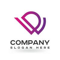 Modern Colorful WD Letter logo design Vector Template elements., Unique