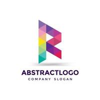 colorful initial based letter R logo Unique Minimal Style icon monogram. vector