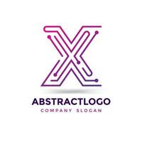 Letter X Creative logo with dots, colorful unique point Technology digital vector