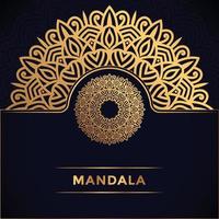 diseño de patrón de mandala decorativo con vector premium de color dorado.