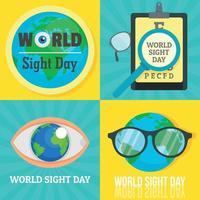 World sight day banner set, flat style vector