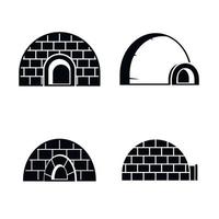 Frozen igloo icon set, simple style vector