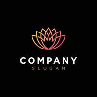 Floral logo abstract design - Lotus SPA linear smooth icon elegant style vector