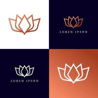 logotipo floral diseño cosmético pétalos plantilla estilo de belleza icono natural vector