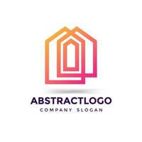 Real estate company logo house icon template vector