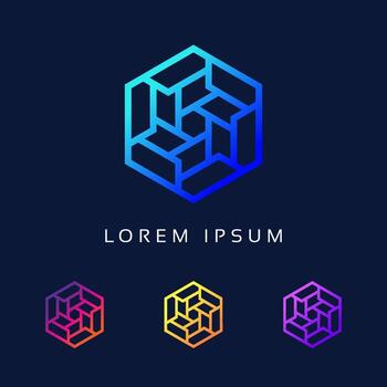 diseño de logotipo de tecnología - elemento de diseño de logotipo de forma de polígono único - mínimo vector