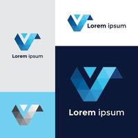 logotipo v diseño de letra inicial. icono de plantilla de fuente v creativa. vector