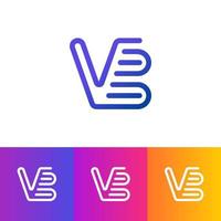 elementos de plantilla de vector de icono de logotipo de letra vb coloridos, corporativos, de forma, modernos y únicos