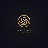 S letter circle logo design simple style template. vector