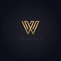 luxurious golden W initial-based letter logo. Unique creative elegant Icon Monogram of Alphabet W. vector