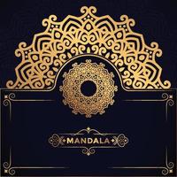 diseño de mandala de estilo árabe islámico oriental con vector premium de color dorado.