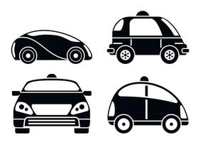 Driverless car icon set, simple style vector