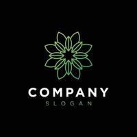 Green tree leaf line logo - Beautiful flower icon for SPA, Cosmetics, Hotel and Salon company vector