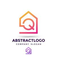 logotipo de la letra q para el logotipo de la empresa inmobiliaria - propiedad del icono q, construcción vector