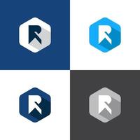 R Letter Logo Icon Vector Template elements, Modern, Corporate, Modern, Unique, Polygon shape