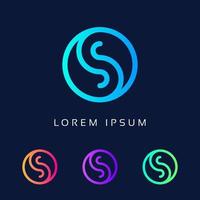 Circle shape and Modern Unique colorful logo of letter s. vector