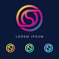 Unique stylish connected Colorful SO Letter initial based icon logo vector