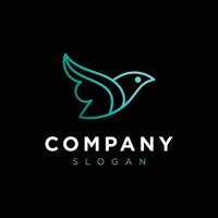 Luxury line logotype Flying Bird premium logo design. vector