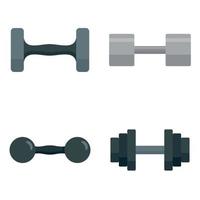 Dumbell icon set, flat style vector