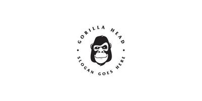 head gorilla logo vector design