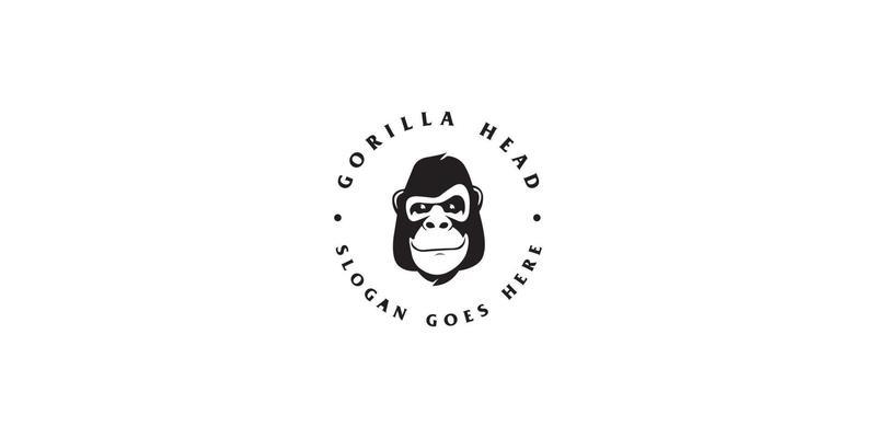 head gorilla logo vector design