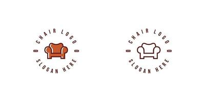 chair logo vector design mono line