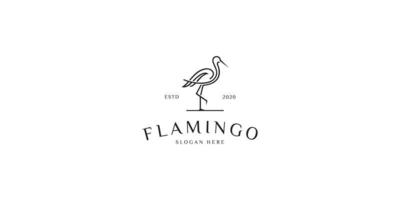 flamingo animal line logo vector