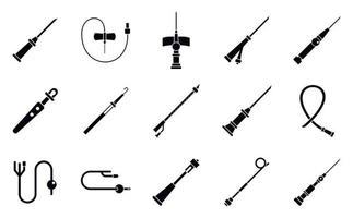Catheter icons set, simple style vector