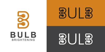 creative idea logos of line art  letter B with bulb lamp symbol icon for your brand mark logo design